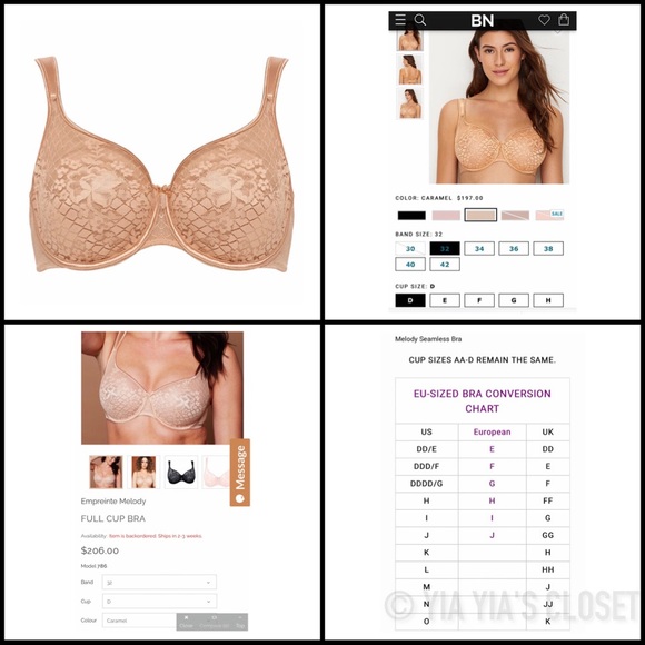 Empreinte 32D Melody 0786 Seamless Full Cup Underwire Bra in Caramel EUC - Picture 5 of 16